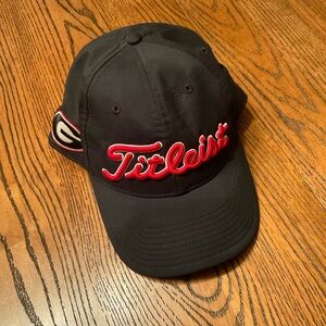 Titleist with UGA logo Black Hat with Red Embroidery. Size OS